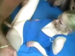 Two chicks fucked by many guys