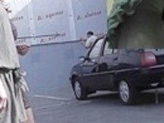 Eye-catching upskirt on the stairs