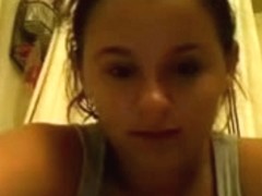 Rubbing my hot bun with a hair brush