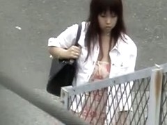 Cute Asian babe gets public sharked on the street