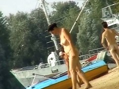 Nudist video at the beach with hot mature babes