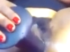 Squirting hairy ebony beauty with huge onion booty ass