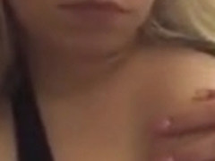 blonde girl has some massive tits