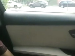 Jerking in car cumshot public