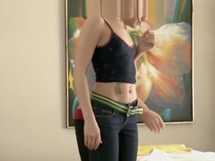 Slender girl gently touched, massaged and fucked