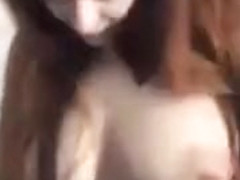 Super busty redhead babe masturbates her shaved twat on livecam