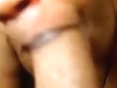 ebony booty swallows large rod