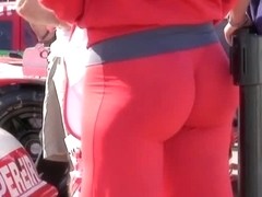 Brazilian ass in tights at the race track