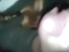 Crazy girl sucking cock and punching his balls