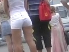 sexy teen ass, white shorts