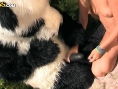 Wild and very dirty sex to award a hero panda