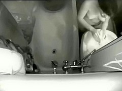 See my GF masturbating in baths room. Hidden livecam