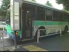Japanese bukkake in a public bus