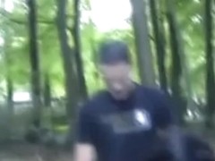 So pretty brunette milf girlfriend with big tits make a risky outdoor sex fun