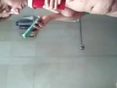 Shower Girl Deoderant Pussy and Belly Button Drinking Coffee