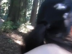 fucking with her bf in the woods
