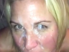 Making the wife pretty by cumming on her face !!!