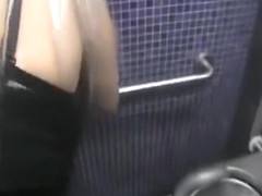 Sexy Blonde fucked in public toilets for cash.