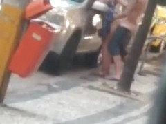 girl gets banged in a public space