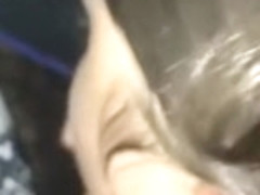 Nasty slut giving head in the car