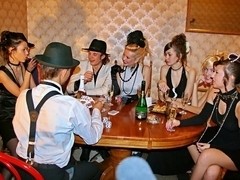 Hot sex party in retro style