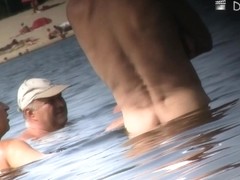 Hidden cam at the beach records nudist life moments