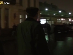 Young girl, named Natalie, pick uped in the night streets