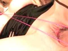 Poor gagged babe has pussy ruined by her masters toys and dirty piss