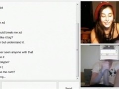 Hot girl sees a big cock on omegle, gets horny and starts to masturbate.