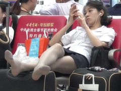 candid chinese girl in pantyhose