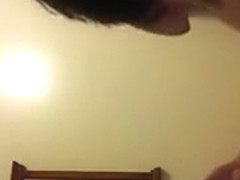 Chubby brunette babe sucking and riding big fat cock and enjoying