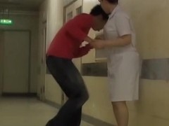Kinky sharking fun for lewd man and shy medical nurse