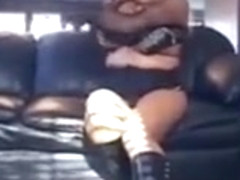chubby blonde tranny playing