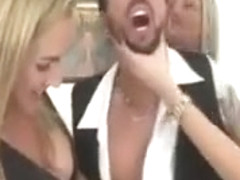 Three Big Titted Blonde Matures Drool On Waiters Cock