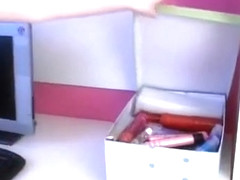 Teen redhead strips and rubs