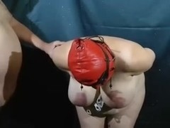 Tit Torture with clips - beat off at the end