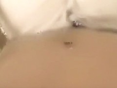 Standing and banging in the bathroom