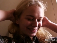 Dude anal fucks petite blonde teen on sex tape