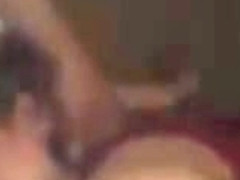 Blonde girl in red surely loves sucking dick and balls