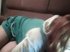 Malvina111 lies naked on the couch