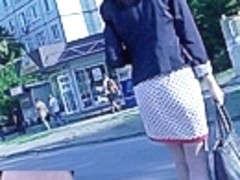 Secret public upskirt movie scene