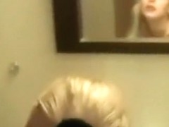 Petite blonde girl takes a shower and fucks her bf