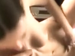 Cute teen sucking and masturbating