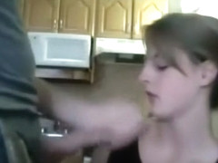 Cute Teen Blows Her BFs Cock