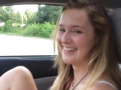 Teen couple fuck in the car (First Video)