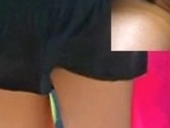 Hot diminutive string panty up the petticoat