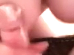 Busty girlfriend gives a good POV handjob