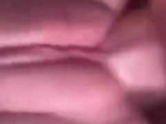 Cock rubbing between her lips.