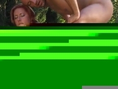 Redhead screwed outside