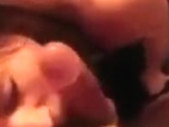 Couple watching porn together ends in facial